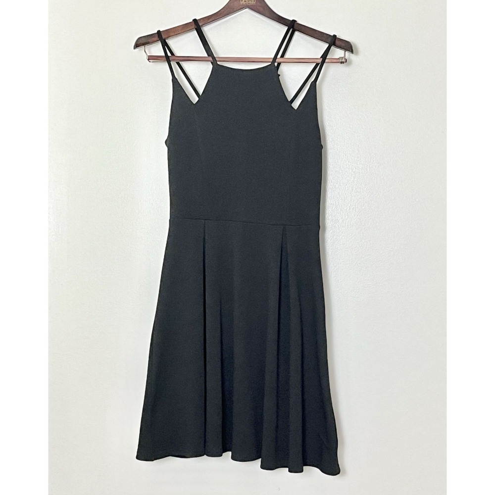 Miami Black Mini Dress Women's XS Strappy Coquette Vixen‎ Date Night